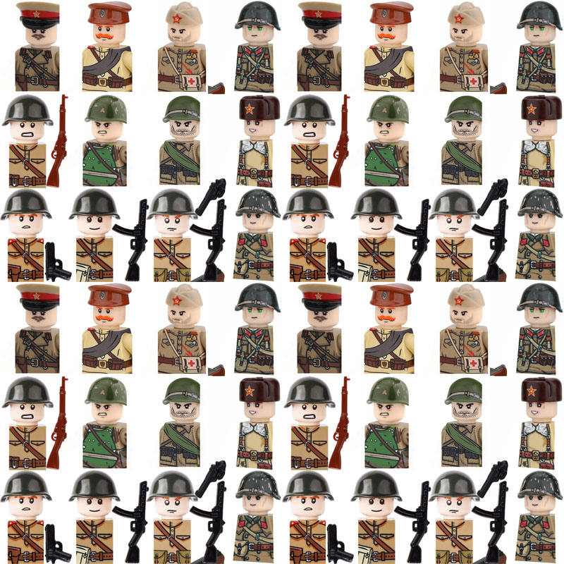 Lego Minifigure Holder - Figuras de Soldados Soviéticos Militares MOC,
