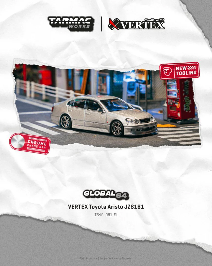 Die Cast Car 1 64 - Tarmac Works 1:64 VERTEX Toyota Aristo