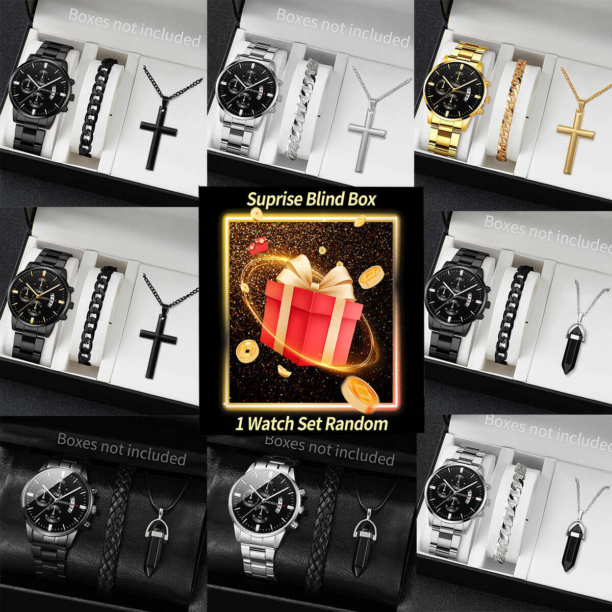 Mystery Box Blind Bag - Caja ciega de Reloj misterioso sorpresa-3PCS/Set,