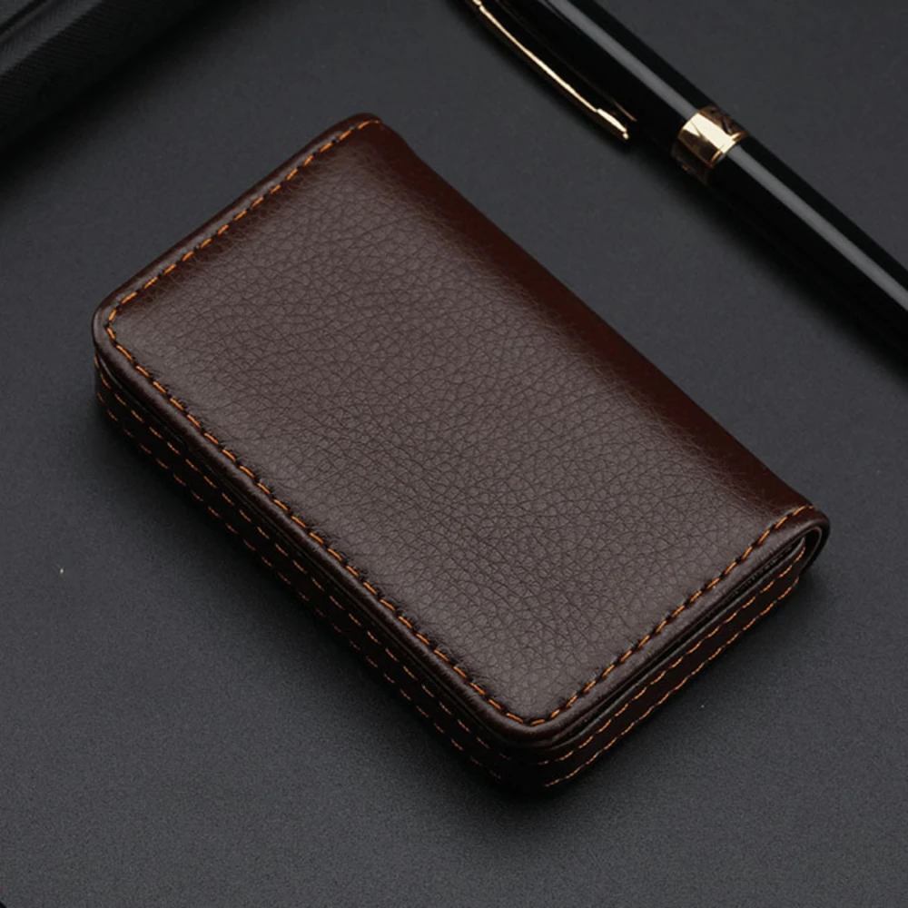 Tarjetero de cuero PU cosido d - Card Top Loader reseña y precio