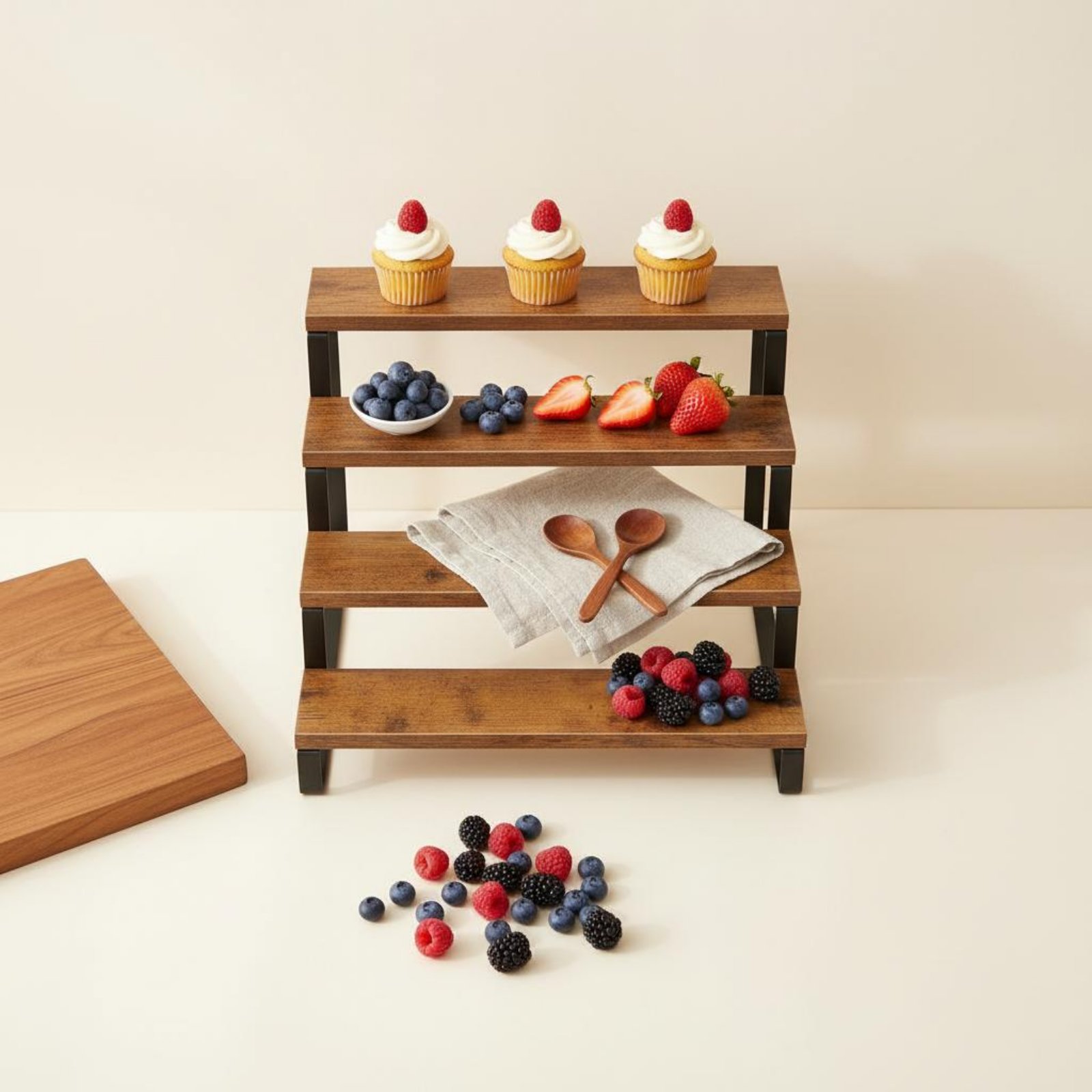 Exhibidor de 4 Niveles, Ahorra - Display Risers Set reseña y precio